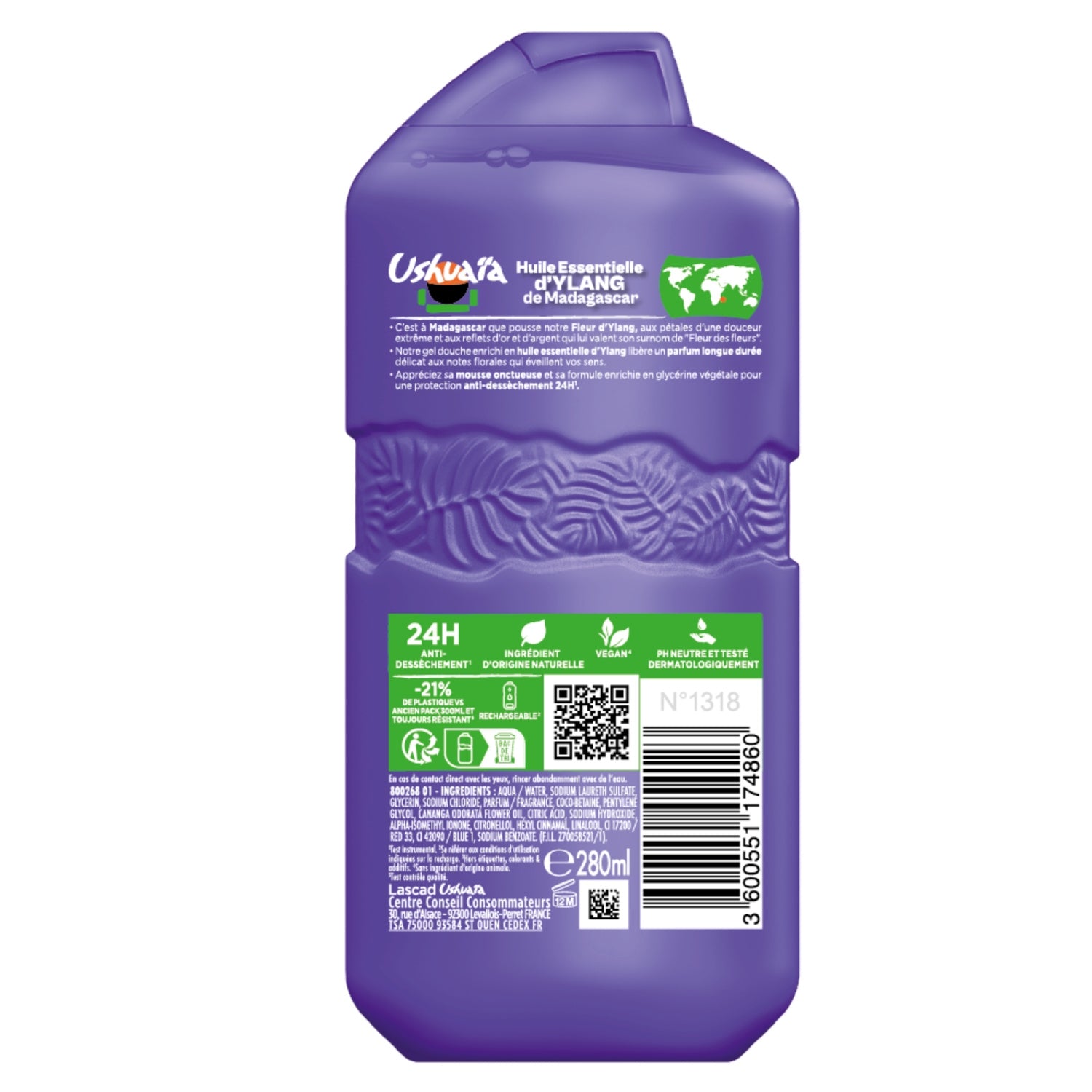 Gel Douche Parfum Ylang De Madagascar USHUAIA 