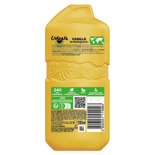 Gel douche Apaisante Vanille De Madagascar Anti-Dessèchement D'origine Naturelle USHUAIA 