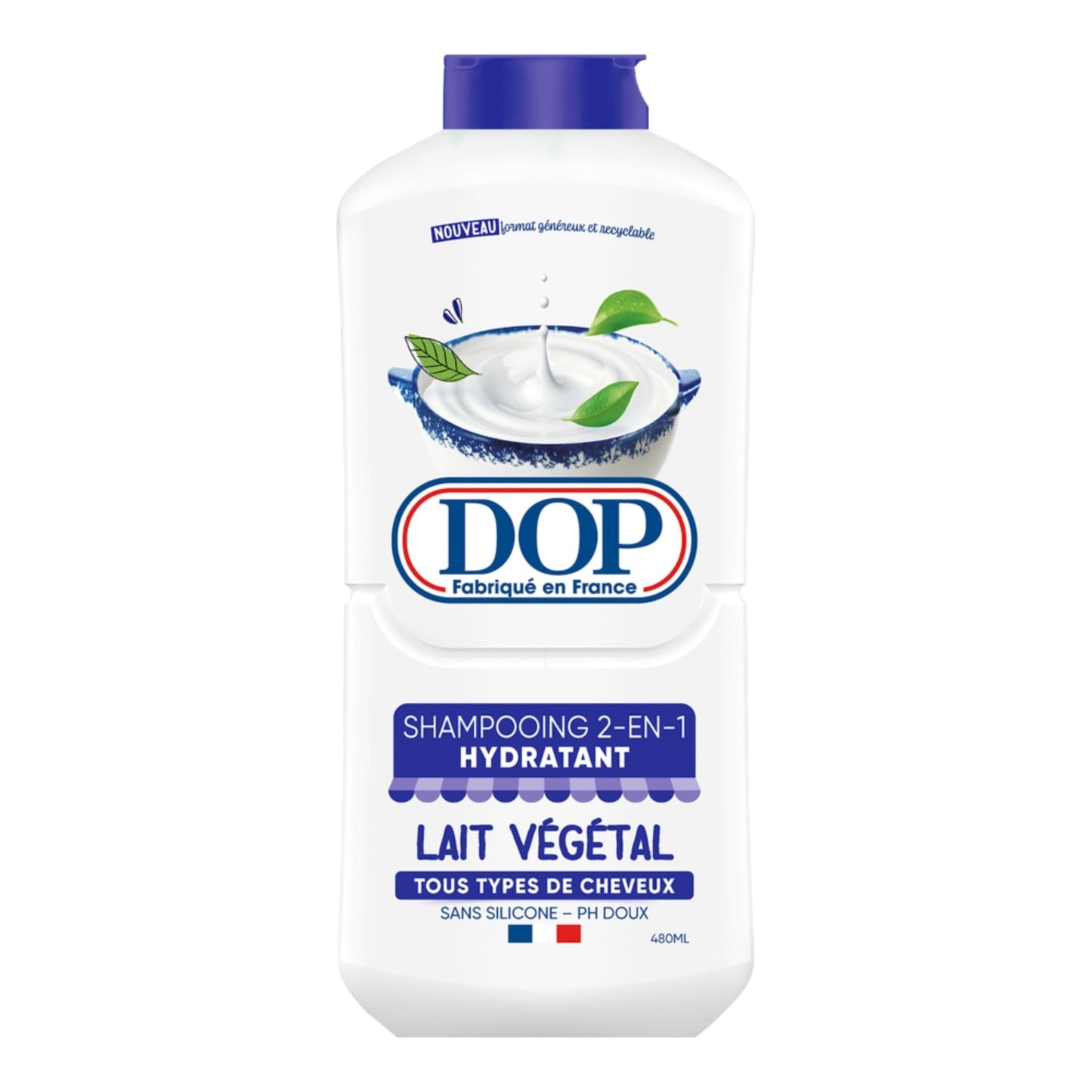 Shampoing Hydratant 2en1 pour Tous Types de Cheveux Lait Végétal DOP 