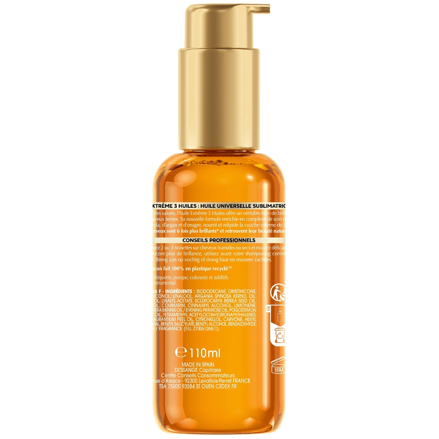 Sérum Cheveux Très Secs Nutrition Intense Peptides Huile De Lin NutriExtrême Richesse DESSANGE 