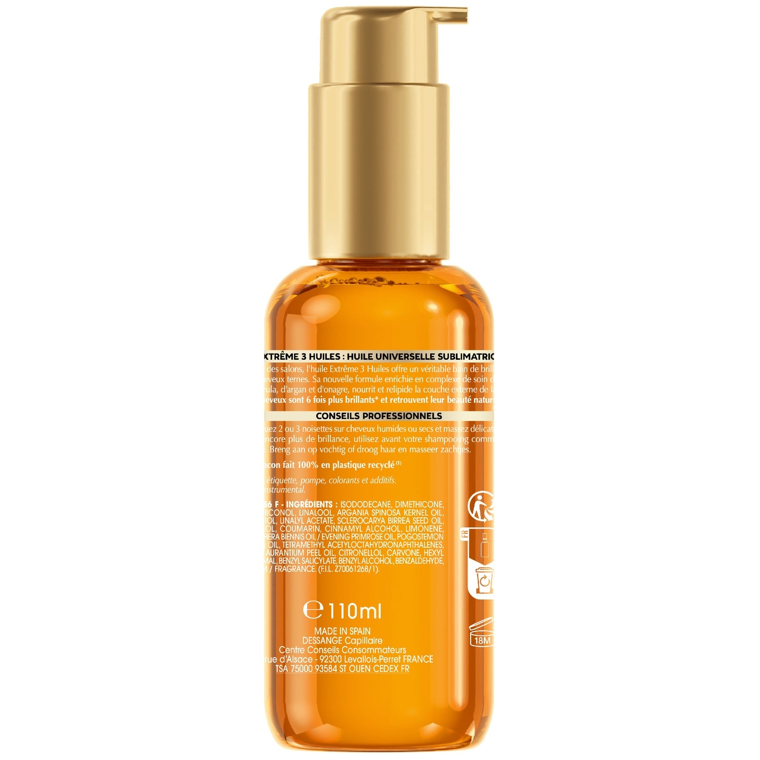 Sérum Cheveux Très Secs Nutrition Intense Peptides Huile De Lin NutriExtrême Richesse DESSANGE 