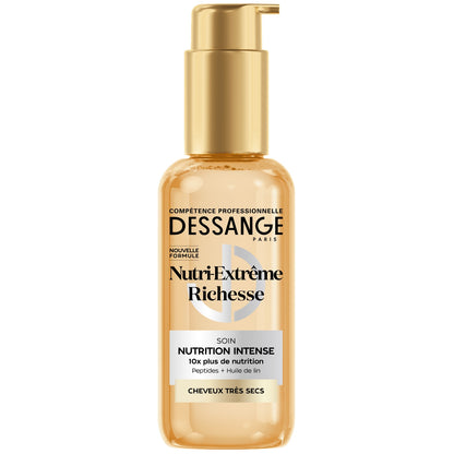 Soin cheveux Cheveux Très Secs Nutrition Intense Peptides Huile de lin DESSANGE 