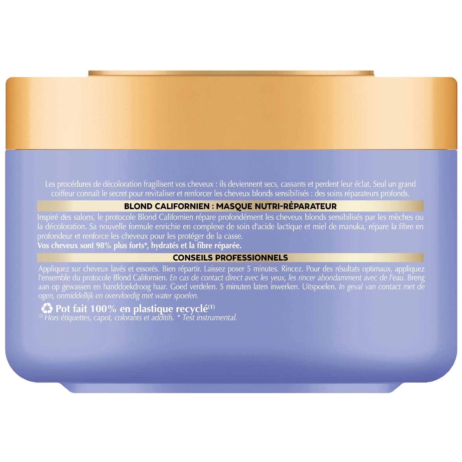 Masque Nutri réparateur pour Cheveux blonds Californien DESSANGE 