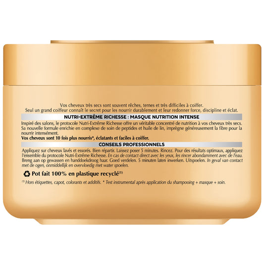 Masque Cheveux Secs Anti-Dessèchement Nourrissant Céramide et Huile de Camélia Gamme Nutri Extrême DESSANGE 