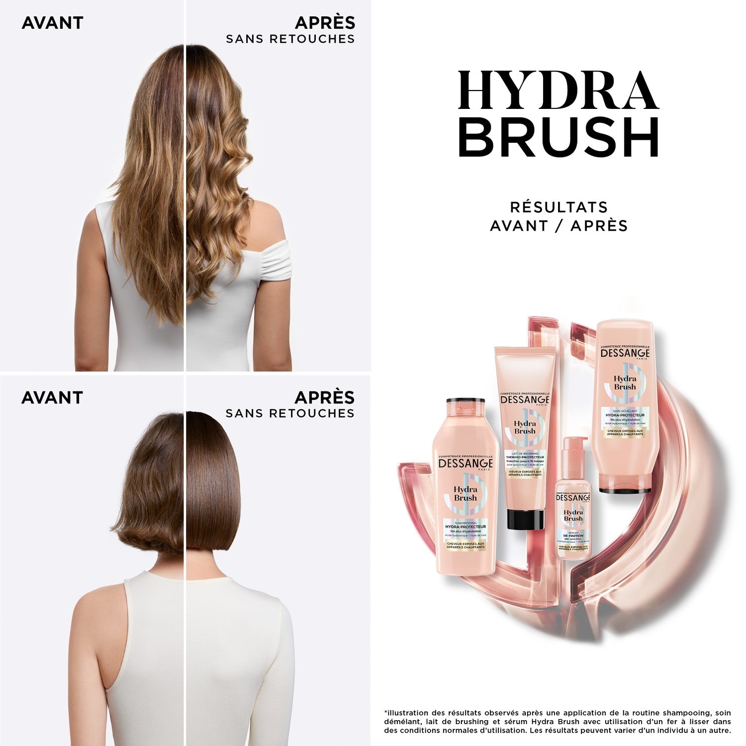 Shampoing Hydratant pour Cheveux exposés aux appareils chauffants Hydra Brush DESSANGE 