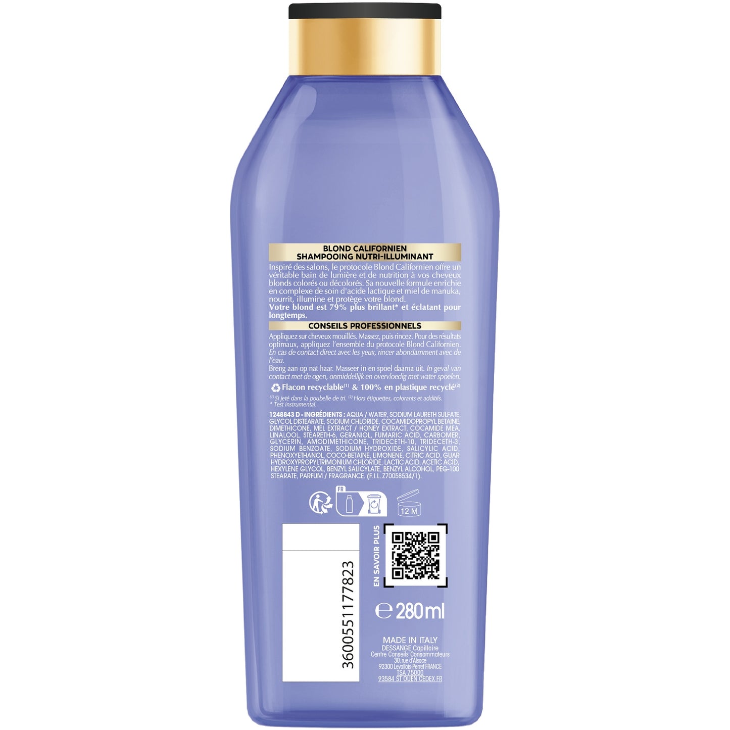 Shampoing Nutri illuminant pour Cheveux blonds Blond Californien DESSANGE 