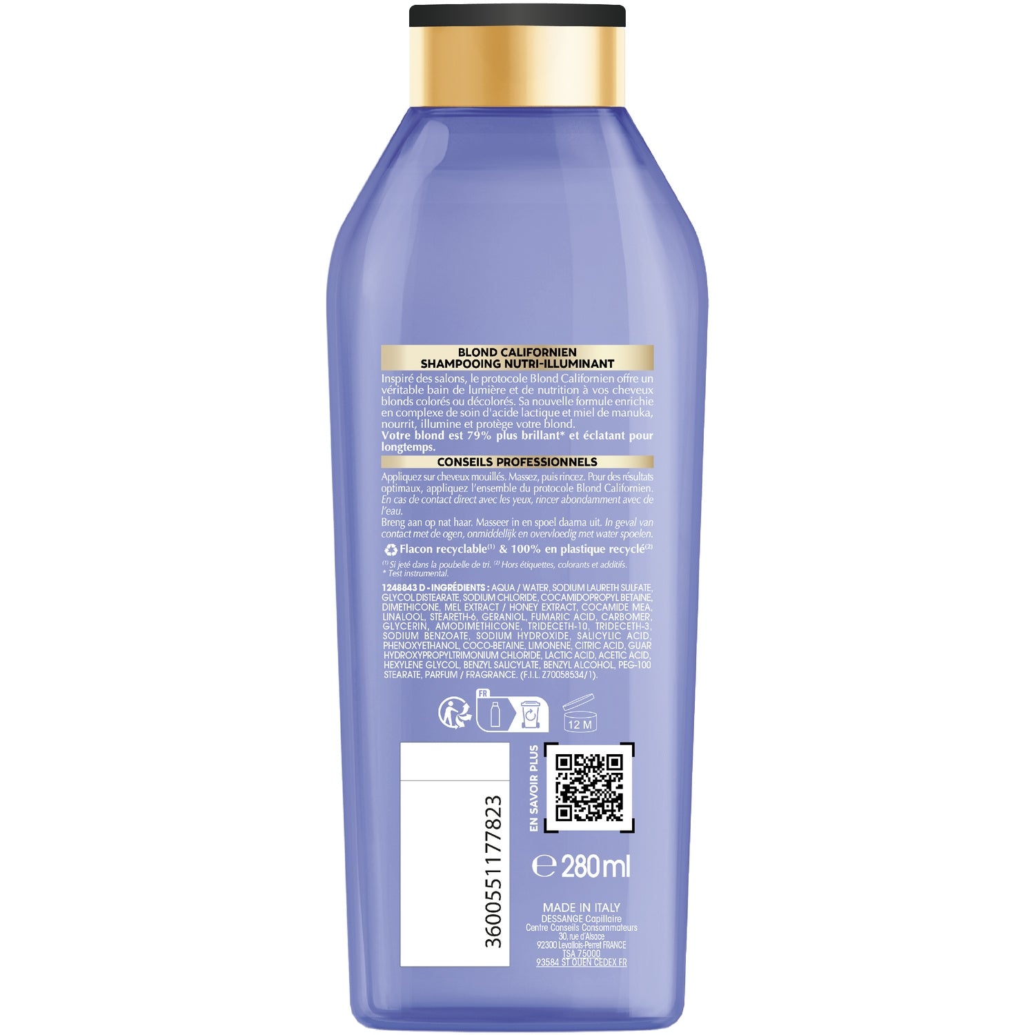 Shampoing Nutri illuminant pour Cheveux blonds Blond Californien DESSANGE 