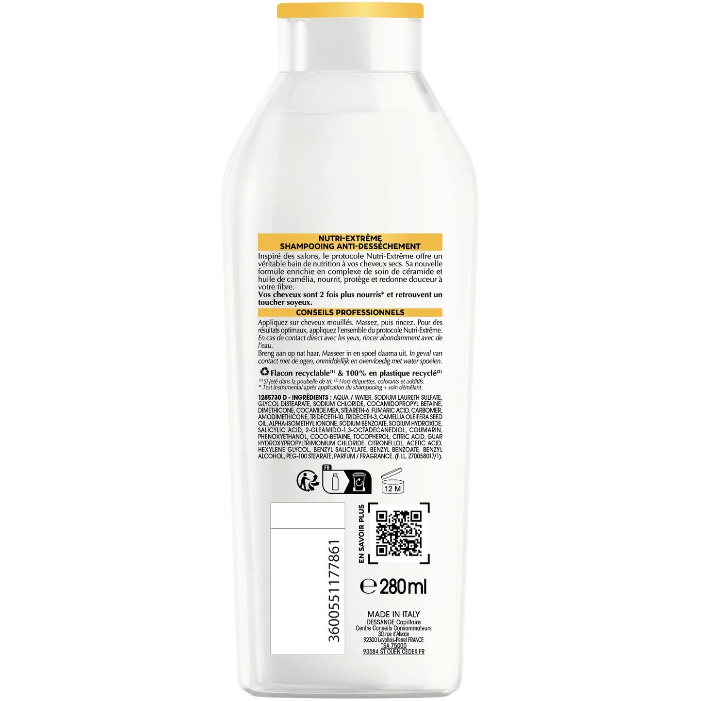 Shampoing Anti-dessèchement pour Cheveux désechés Nutri-Extrême DESSANGE 
