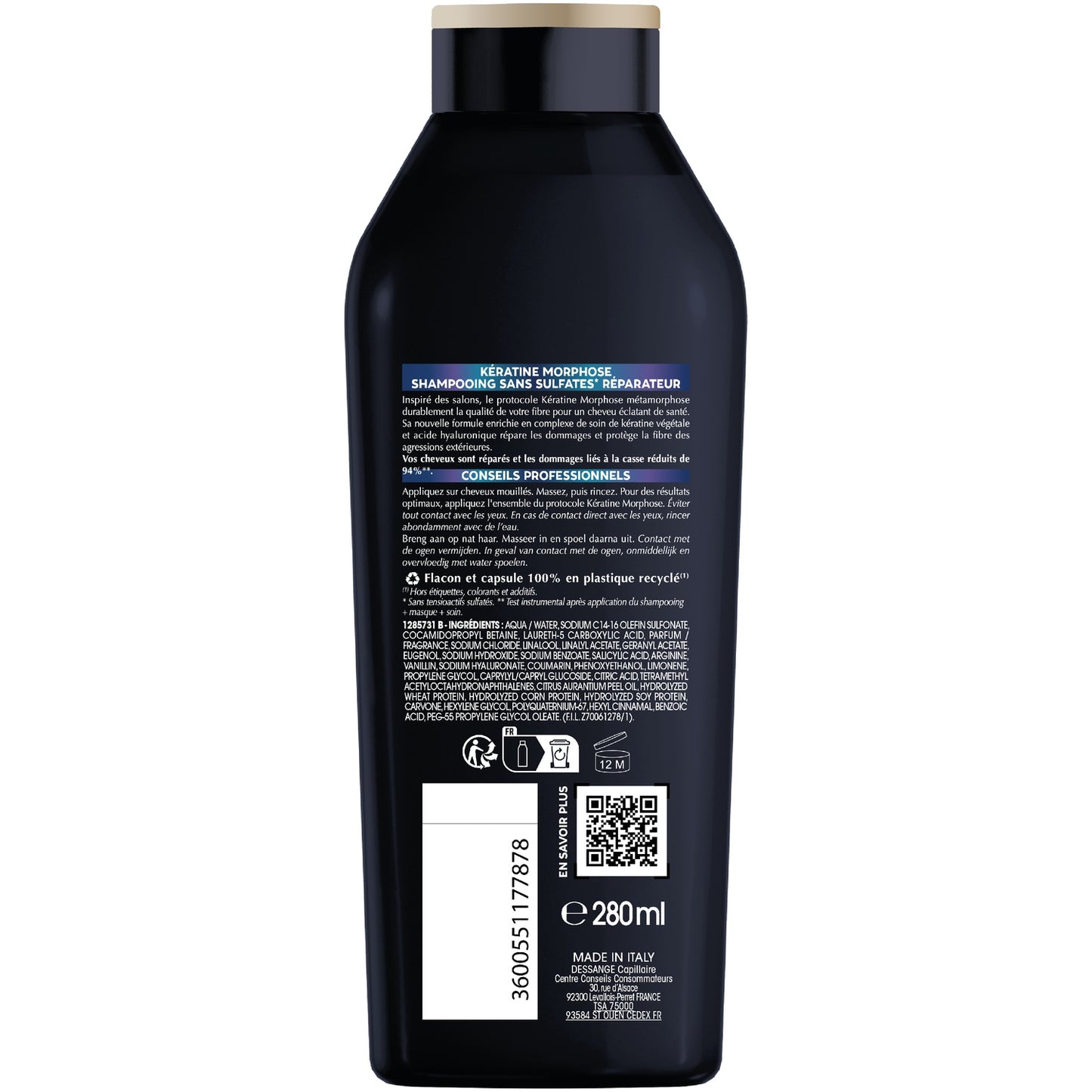Shampoing Réparateur pour Cheveux abîmés Kératine Morphose DESSANGE 