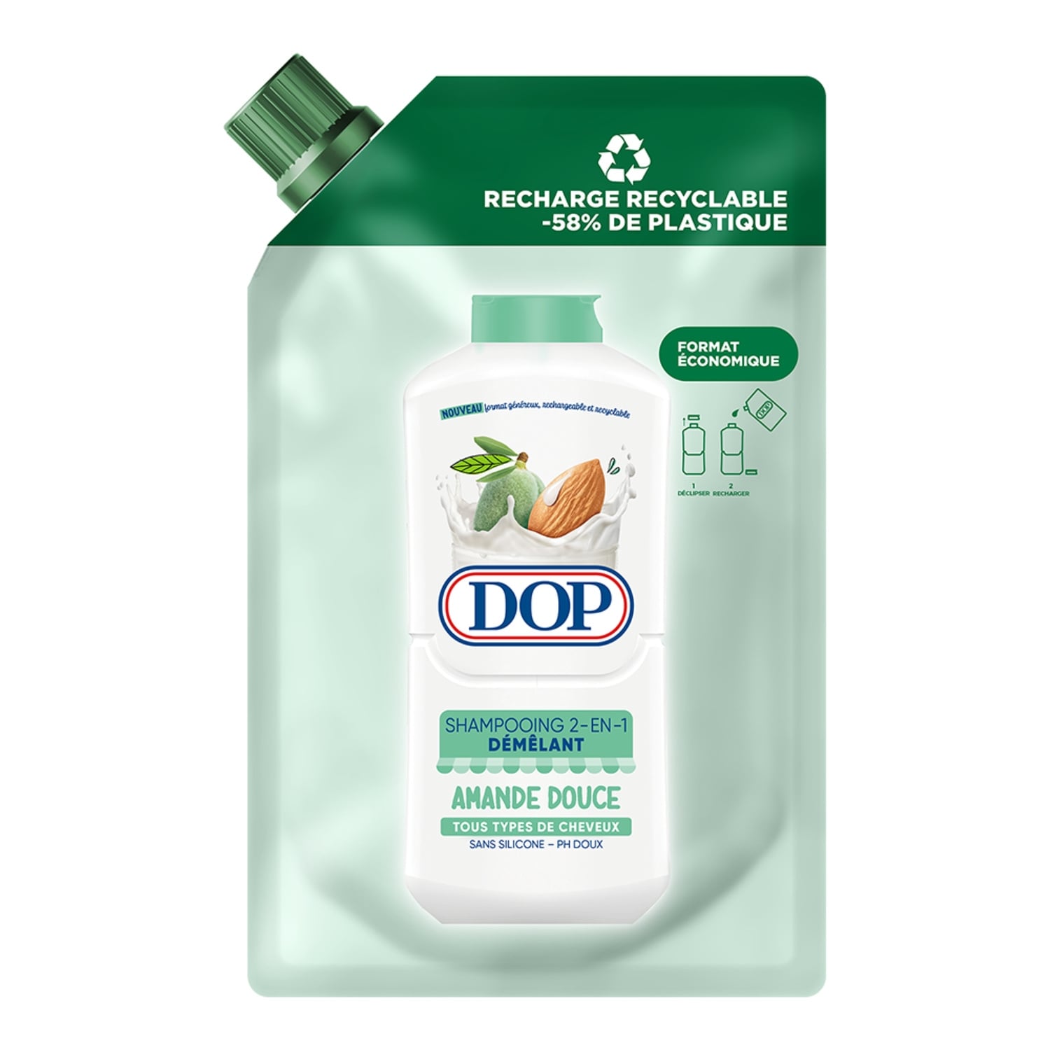 Shampoing Démêlant pour Tous types de cheveux Amande Douce DOP 