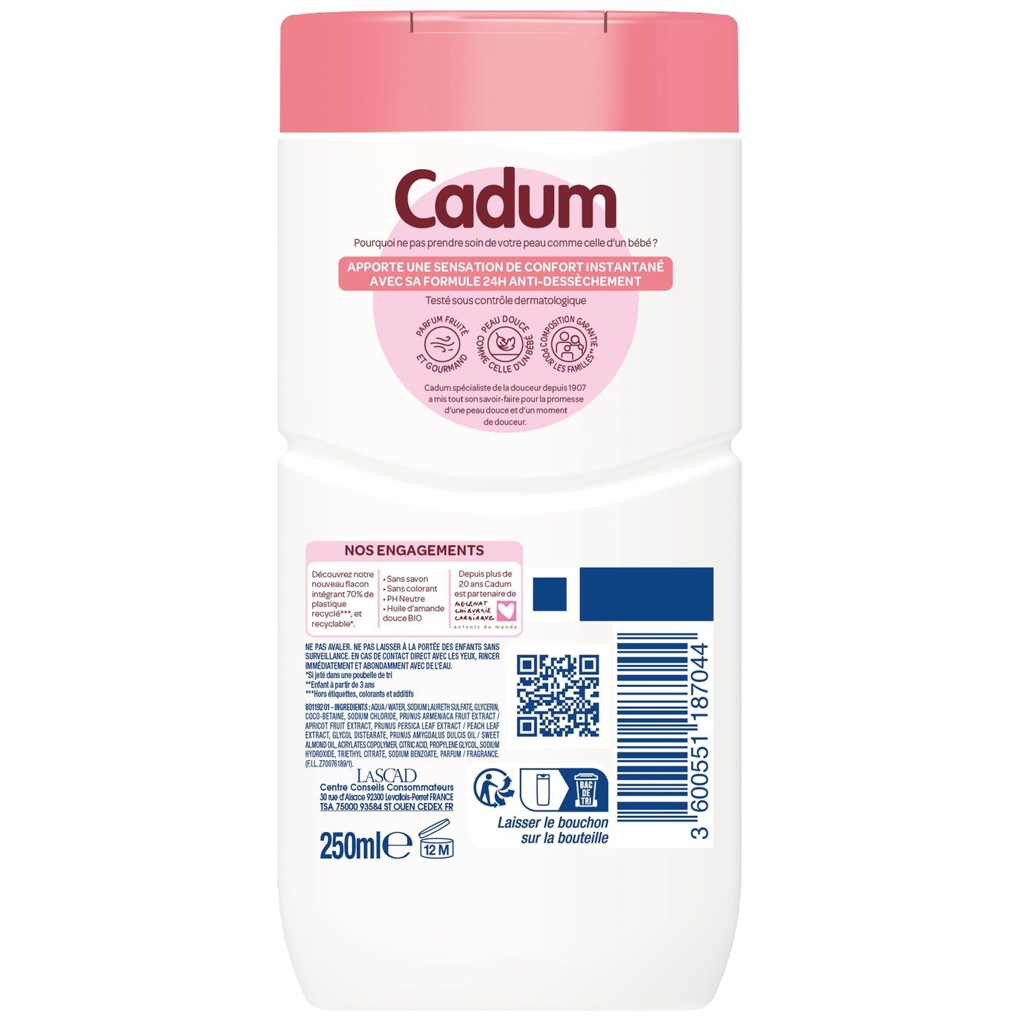 Crème Lavante Surdoux Pêche & Abricot CADUM 