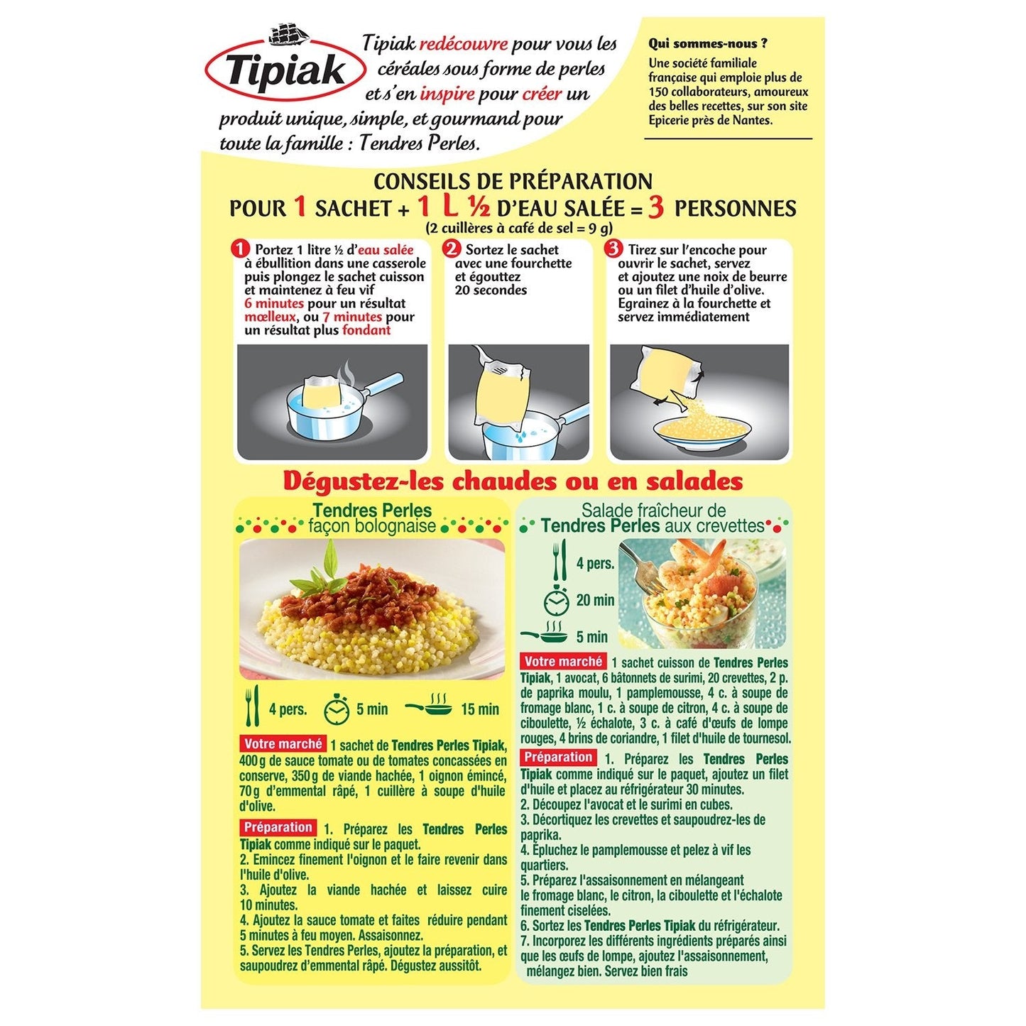 [ANTI-GASPILLAGE] Blé Tendres Perles TIPIAK - Date de durabilité minimale : 01/03/2026