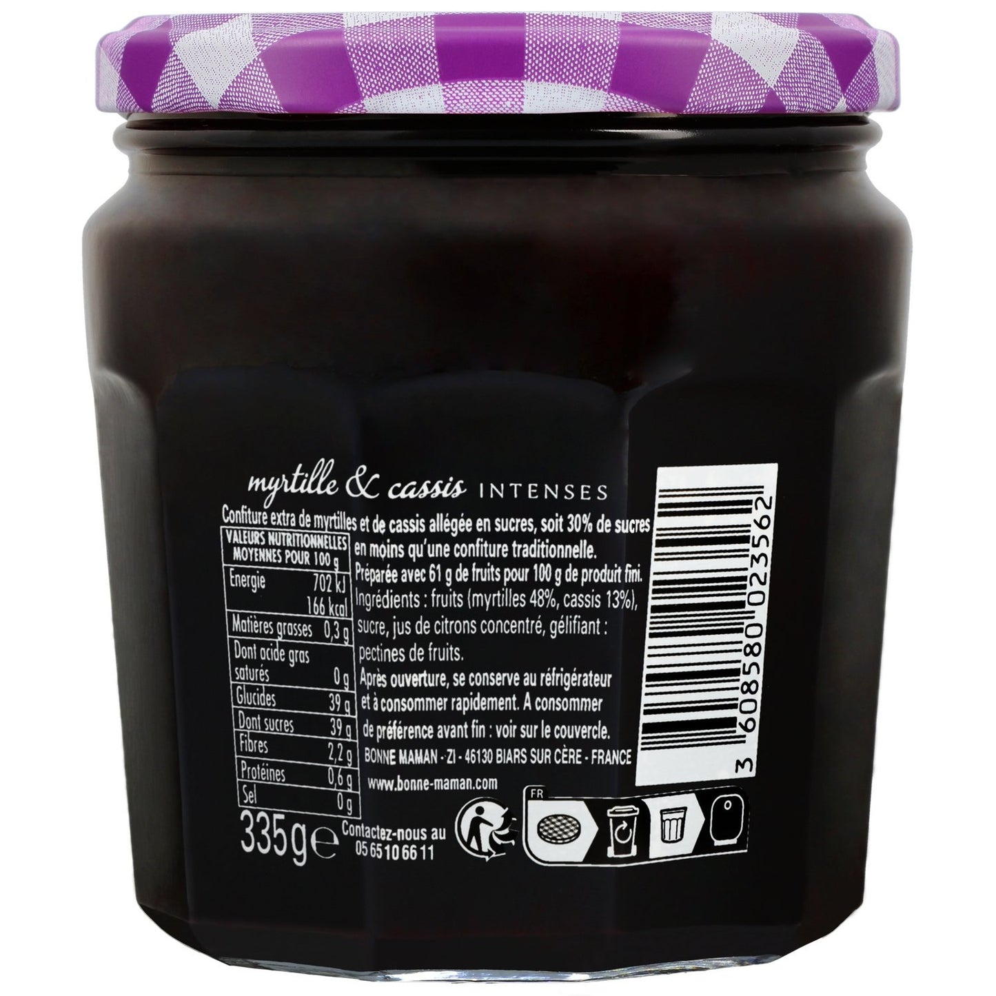 Confiture Myrtille Cassis Intense BONNE MAMAN