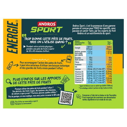 Pâtes de Fruits Sport Abricot Banane Fruits Rouges ANDROS