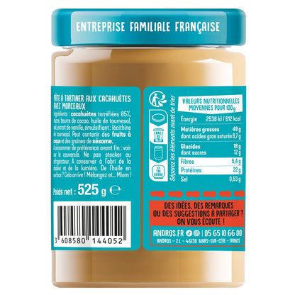 Pâte à Tartiner Cacahuète Croquant ANDROS BE NUTS 