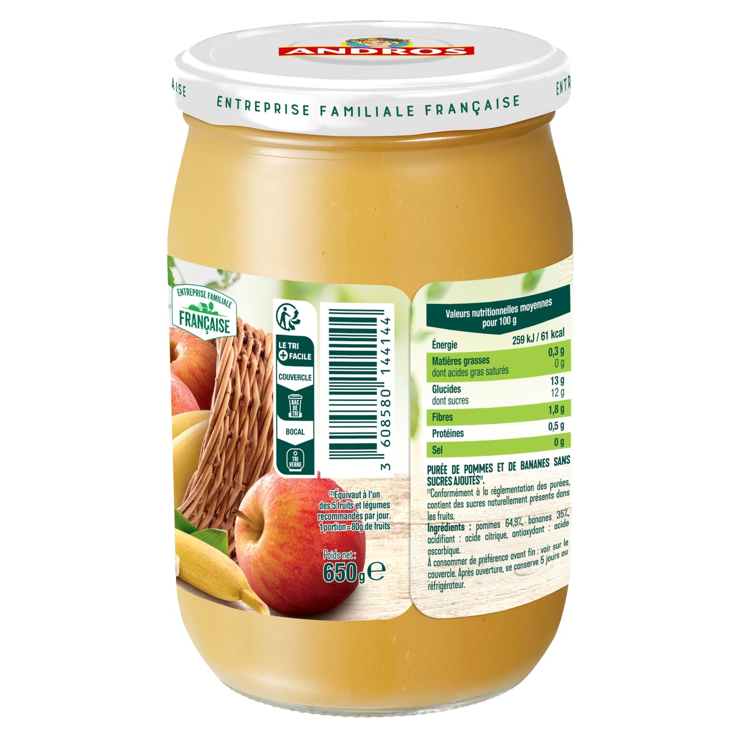 Compote Pomme Banane ANDROS 