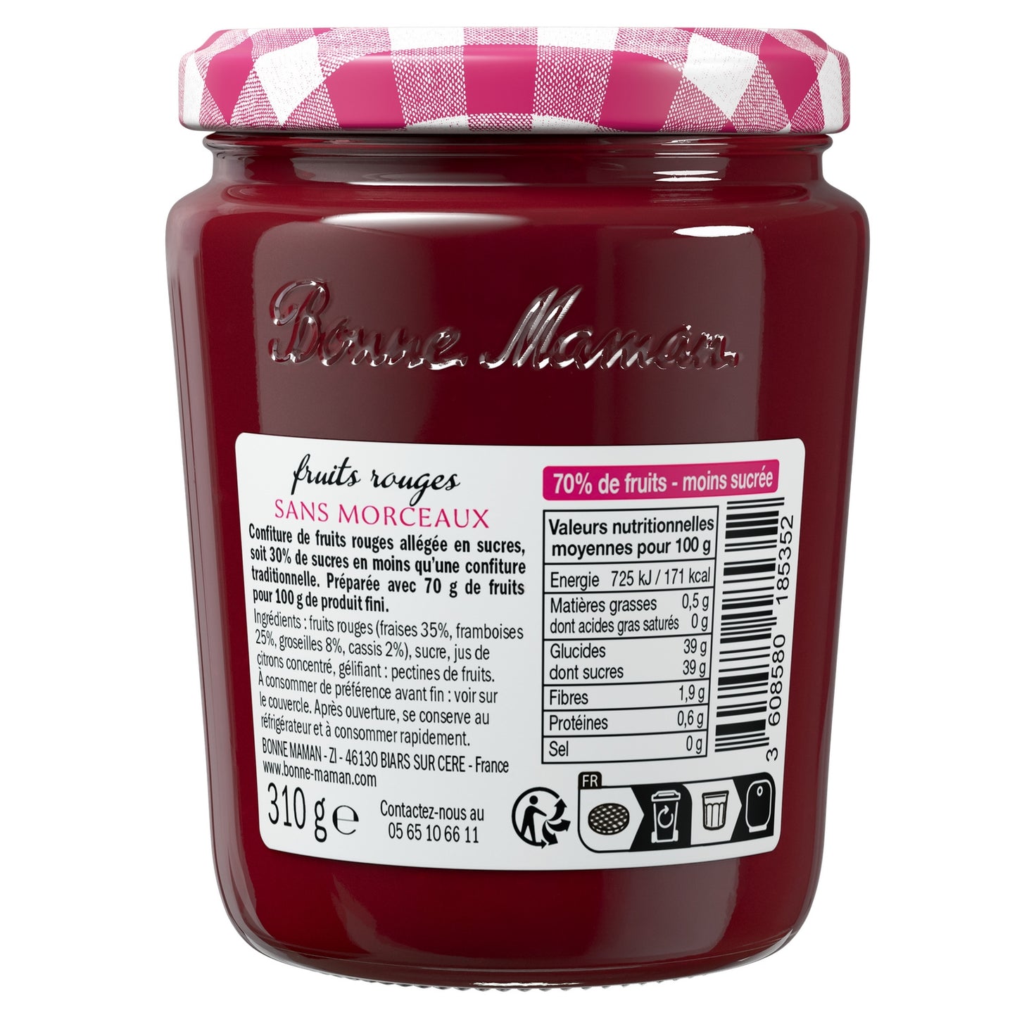 Confiture Sans Morceaux Fruits Rouges BONNE MAMAN 