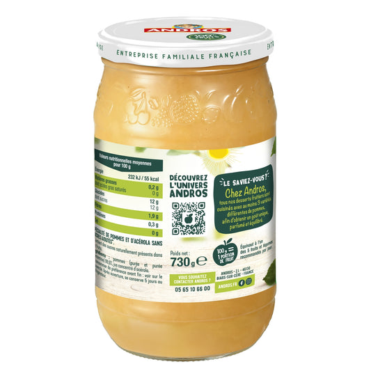 Compote pomme s/sucres ajoutés ANDROS 