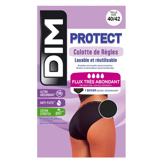 Culotte Menstruelle Taille 40/42 Flux Abondant Noire Coton Bio DIM la culotte