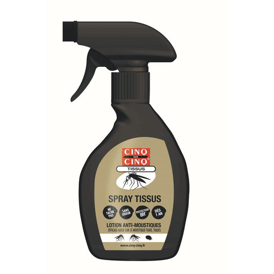 Anti-Moustiques Spray Tissu Efficacité Longue Durée CINQ SUR CINQ le flacon de 250mL