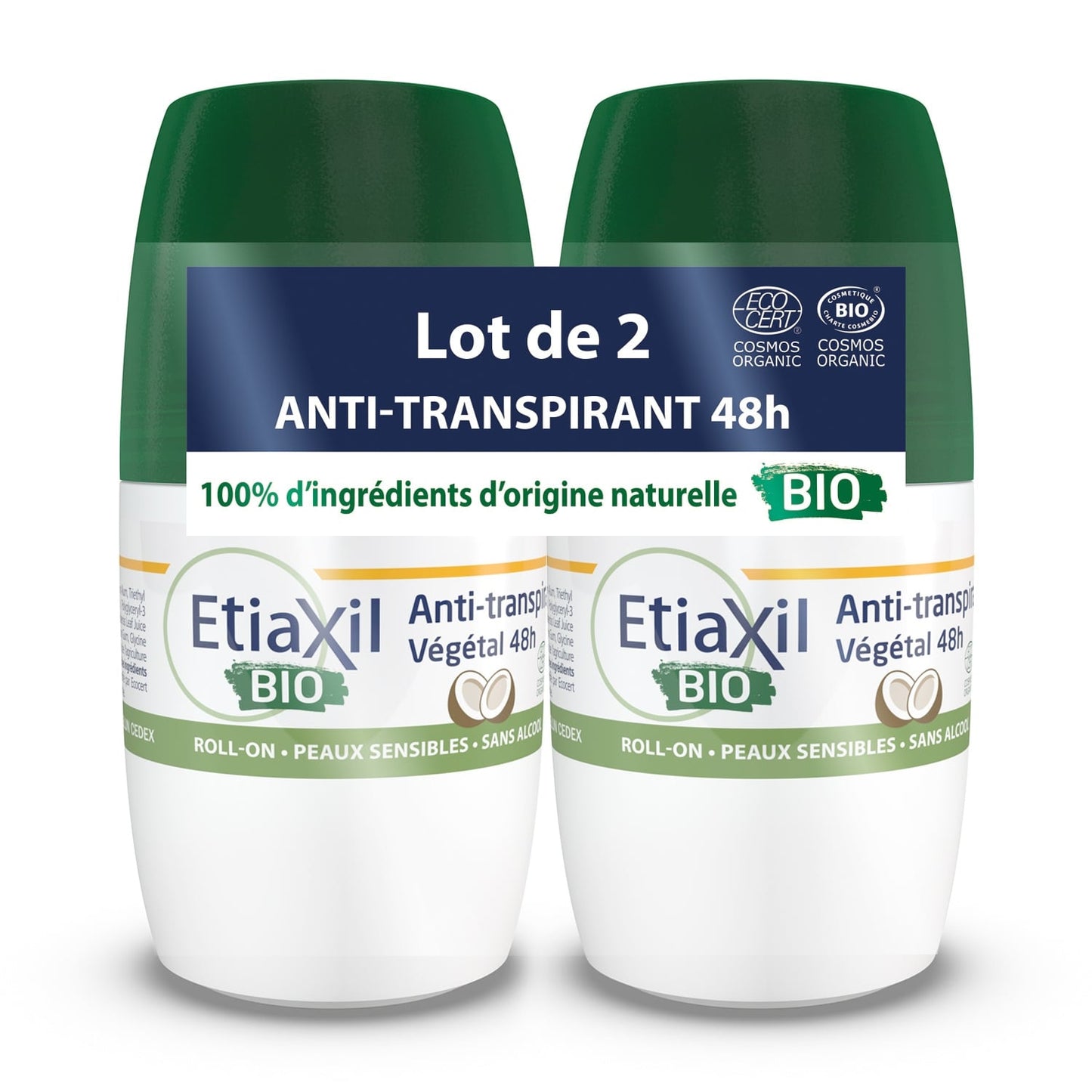 Déodorant Roll-on Femme Anti-Transpirant 48h Aloe Vera Et Huile De Coco Bio ETIAXIL 