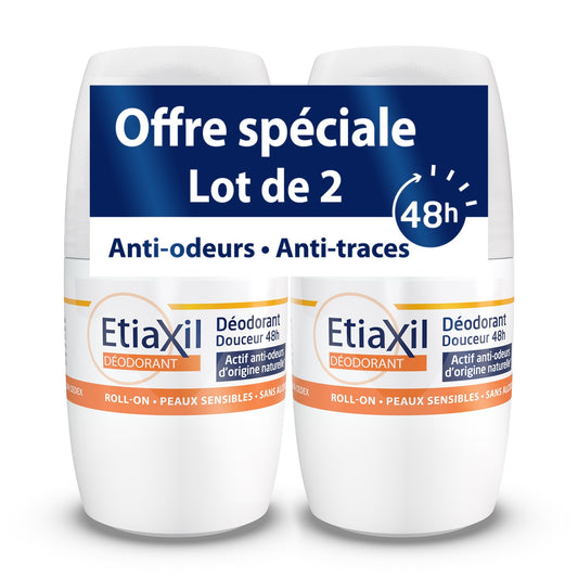 Déodorant Roll-on Femme Peau Sensible Anti-Odeurs Efficacité 48h ETIAXIL 