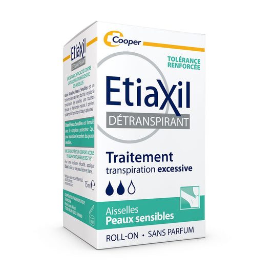 Déodorant Détranspirant Aisselles Peau Sensible ETIAXIL la boîte de 15mL