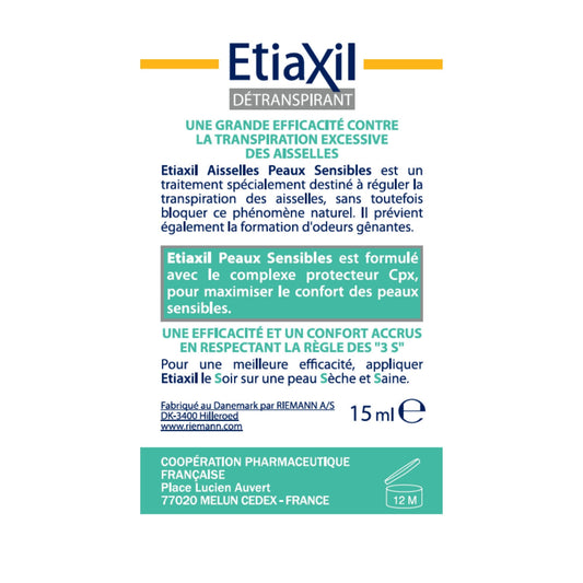 ETIAXIL Underarm Deodorant and Perspirant for Sensitive Skin