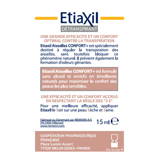 Traitement Détranspirant Aisselles Confort Peau Sensible ETIAXIL
