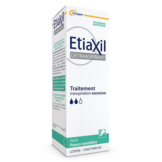 Traitement Pieds Anti-Transpiration Excessive Peaux Sensibles ETIAXIL le spray de 100mL