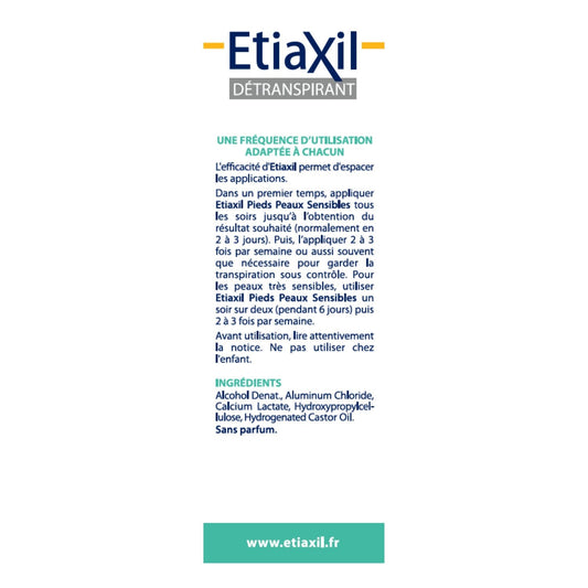 Traitement Pieds Anti-Transpiration Excessive Peaux Sensibles ETIAXIL