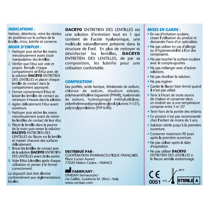 Solution lentilles Multi-action Tout Type de Lentilles DACRYO 