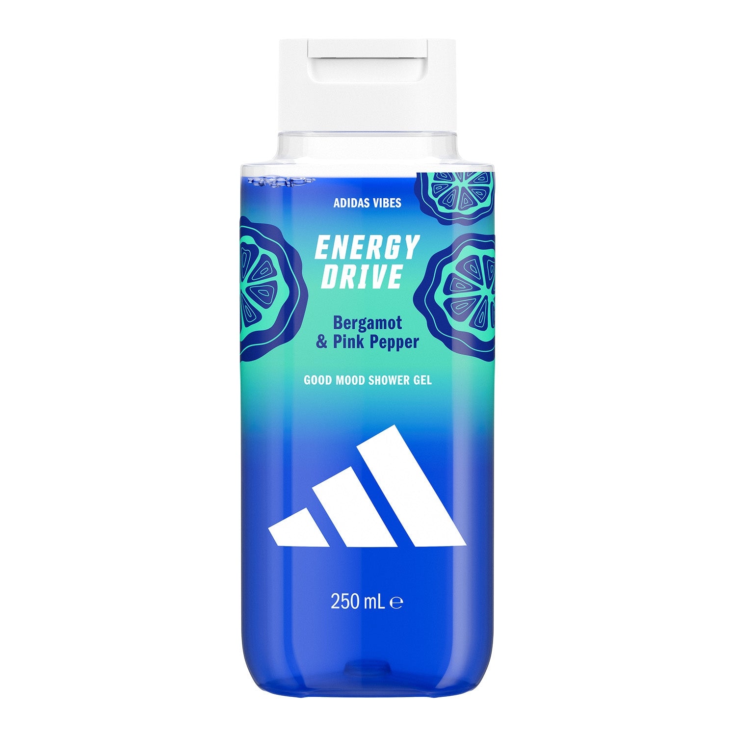 Gel douche Homme Corps Bergamot et Poivre Rose Energy Drive Good Mood Vibes ADIDAS 