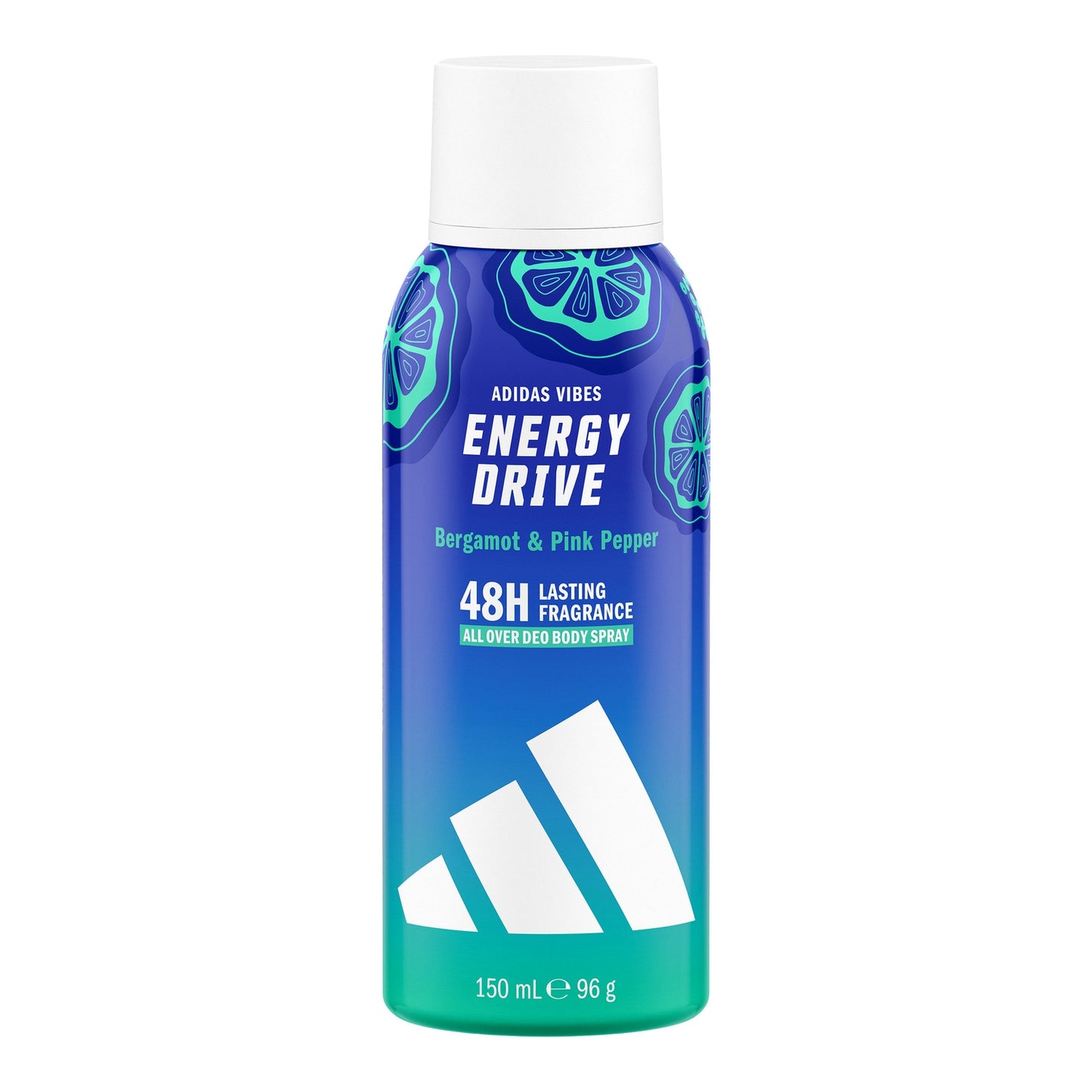 Déodorant Spray homme Bergamot et Pink Pepper Energy Drive Vibes 48H Lasting Fragrance ADIDAS 