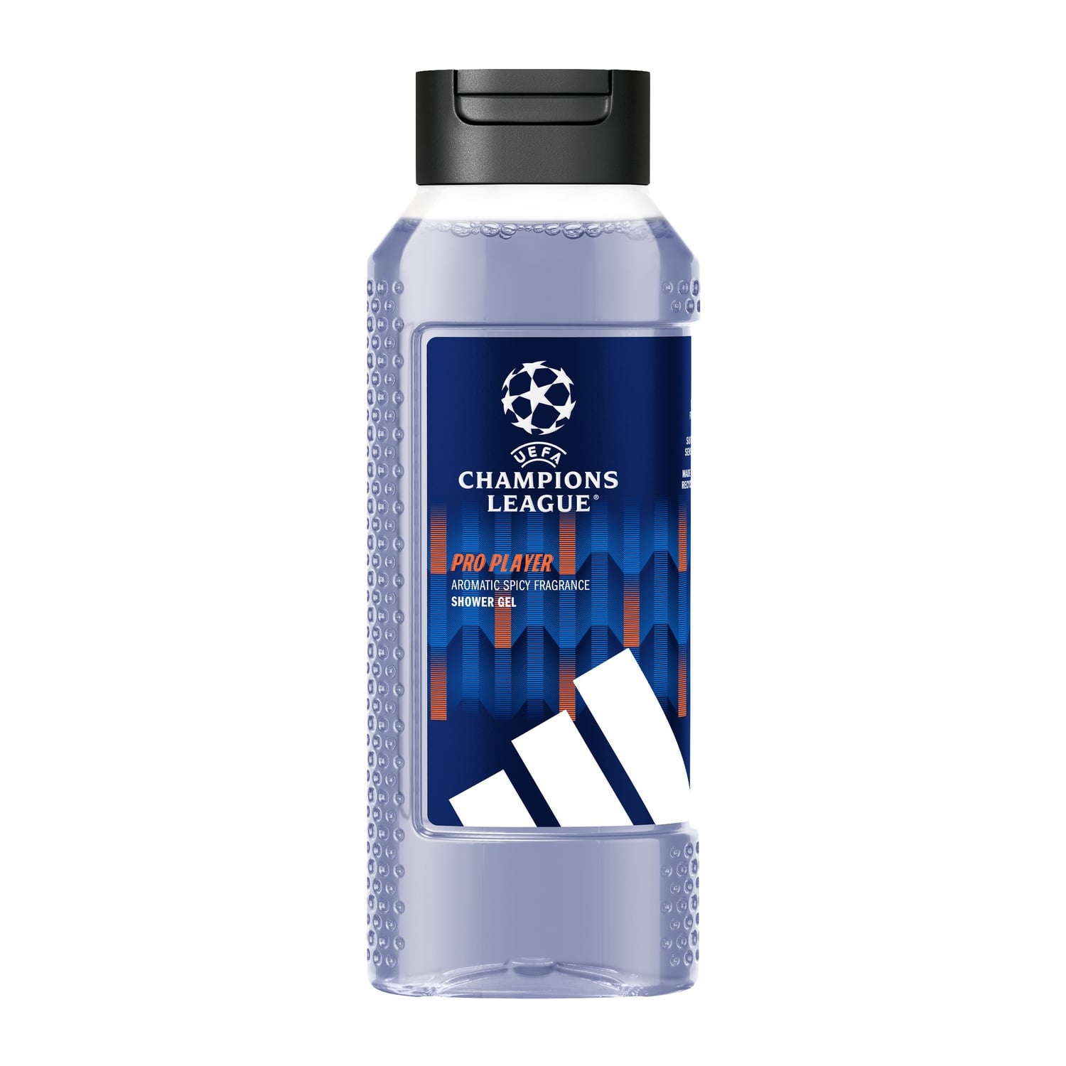 Gel douche Homme Corps Aromatic Spicy Pro Player Edition UEFA Champions League Clean Vegan Glycero Hyaluronique Peaux Sensibles ADIDAS 