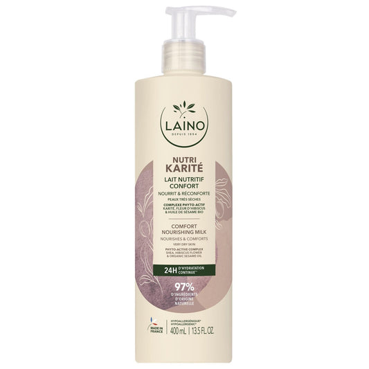 Lait Corps Peau Sèche à Très Sèche Nutritif Hydratant Karité LAINO la pompe de 400mL
