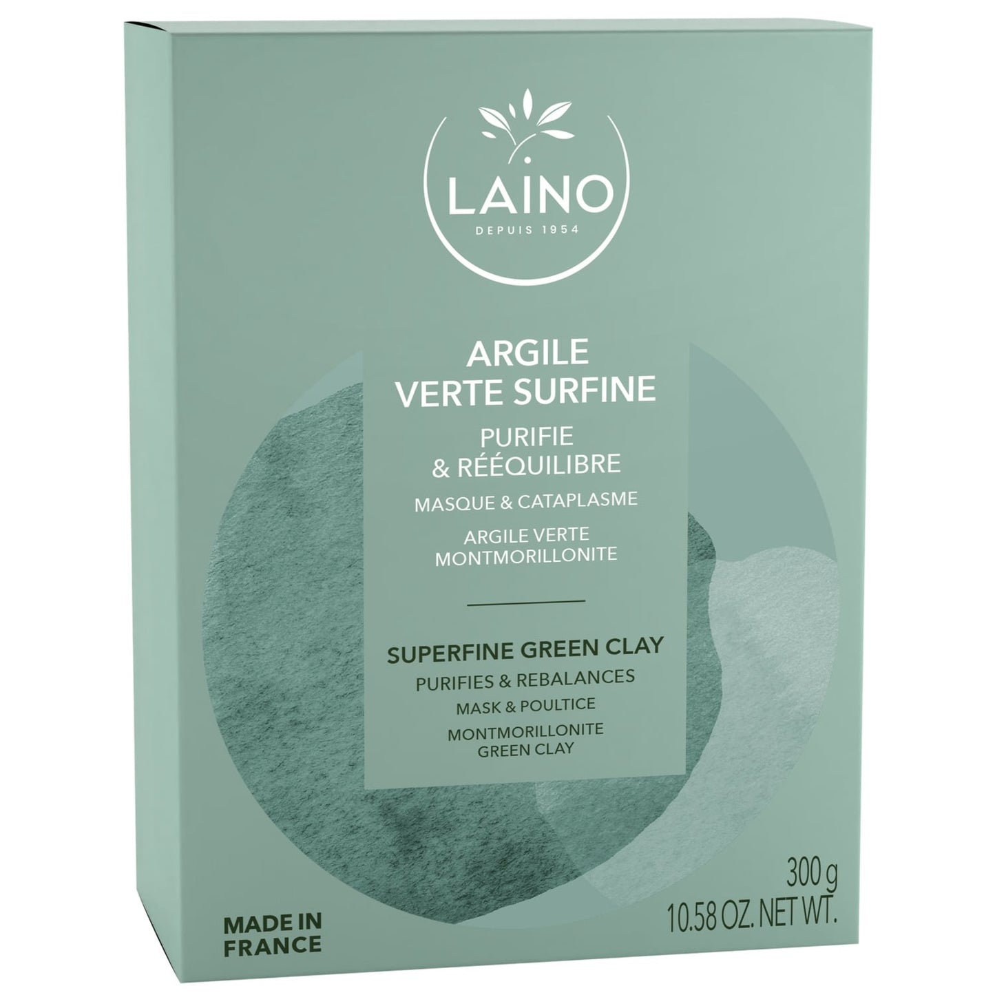 Masque Visage Purifie Rééquilibre Argile Verte Surfine LAINO 