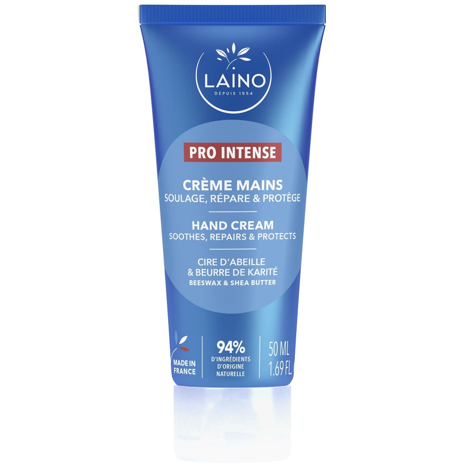 Crème Mains Hydratation Intense Cire d'Abeille et Beurre de Karité Pro Intense LAINO le flacon de 50mL