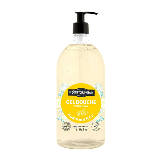 Shower Gel for Body and Face Sensitive Skin Extra Gentle Moisturizes and Soothes with Monoi des Iles Sulfate-Free LE COMPTOIR DU BAIN