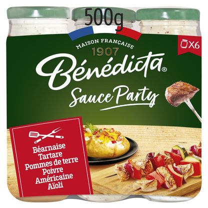 Party Sauces Assortment: Béarnaise, Tartare, Potato, Pepper, American and Aioli BENEDICTA