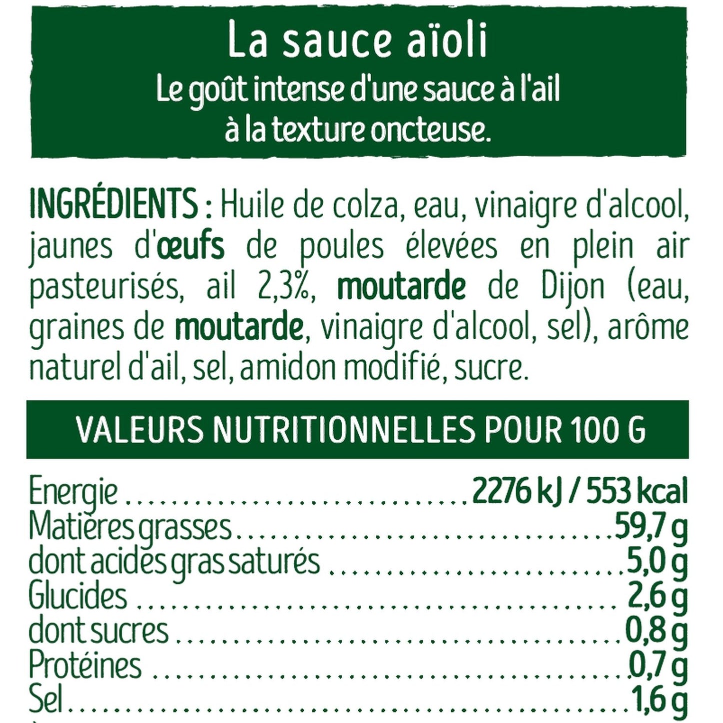 BENEDICTA Garlic Aioli Sauce