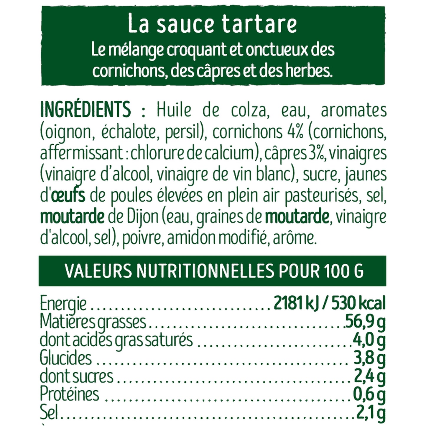 Sauce Tartare aux Cornichons et Câpres BENEDICTA