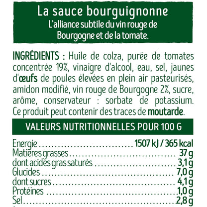 Sauce Bourguignonne au Vin Rouge de Bourgogne BENEDICTA