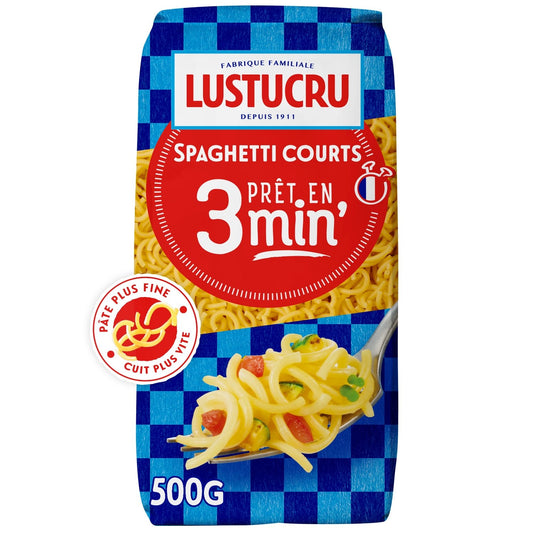 Pâtes Spaghetti Courts Al Dente LUSTUCRU le paquet de 500 g