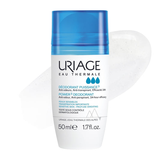 URIAGE 24h Anti-Odor Perspiration Roll-On Deodorant for Women, Power 3