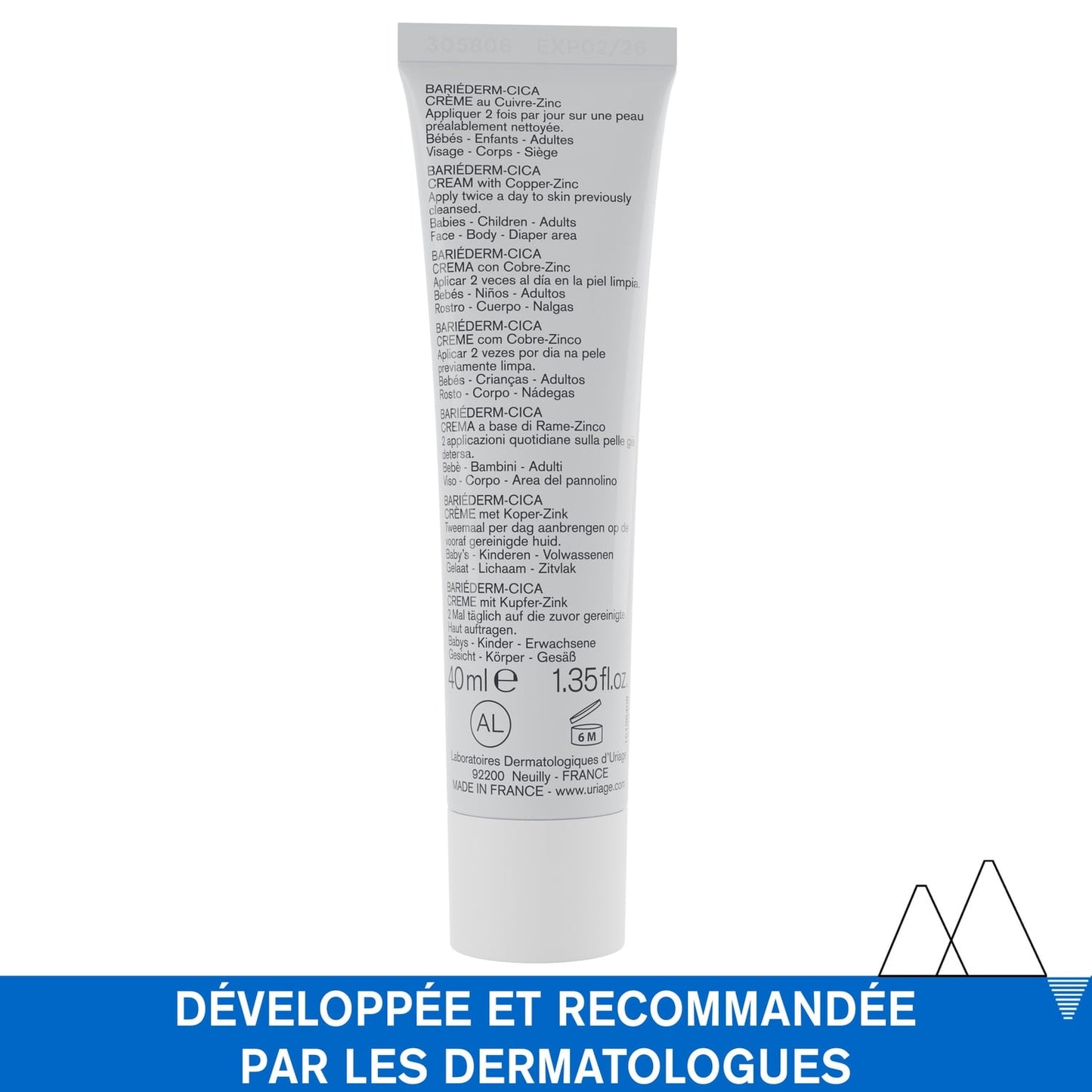 Crème Réparatrice Anti-irritations Visage Corps Mains Cuivre-Zinc Bariederm URIAGE 