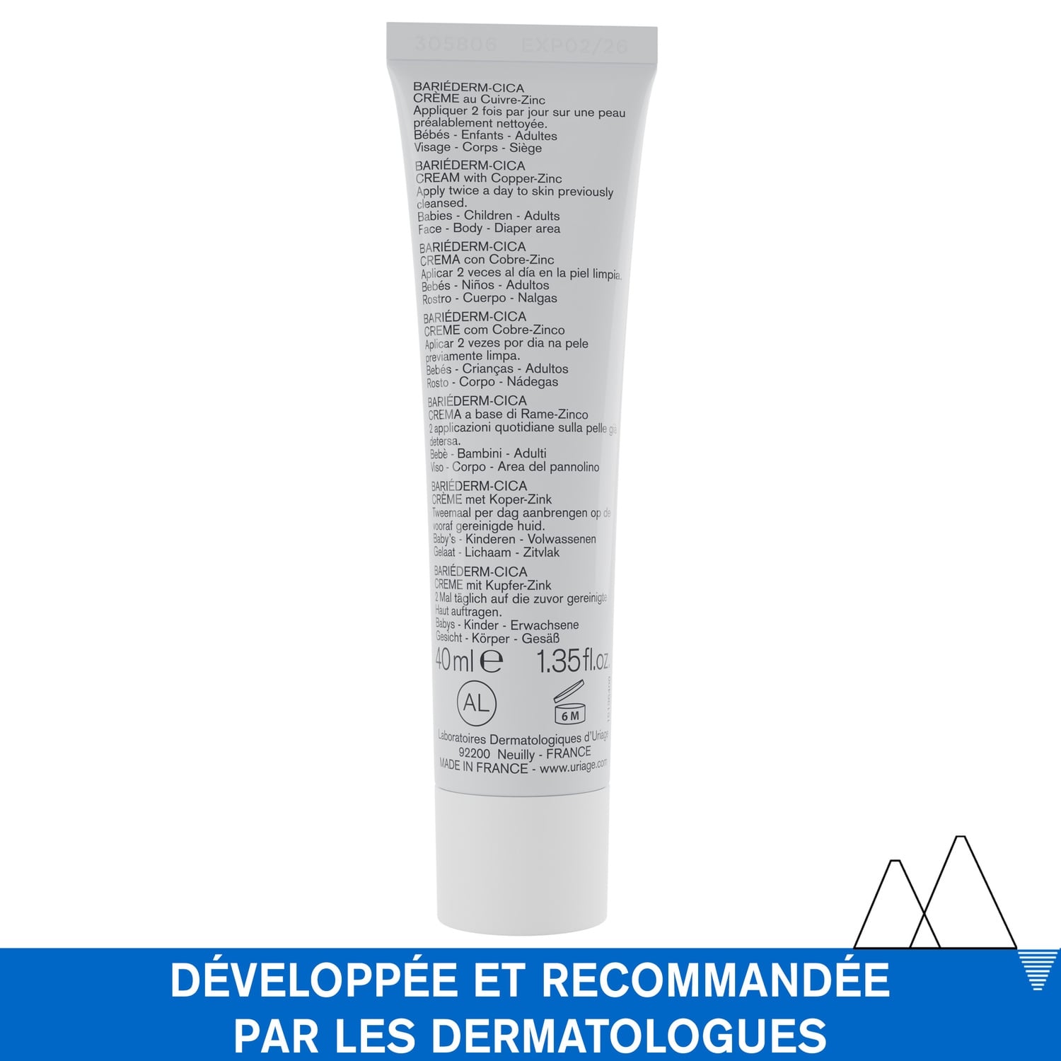 Crème Réparatrice Anti-irritations Visage Corps Mains Cuivre-Zinc Bariederm URIAGE 