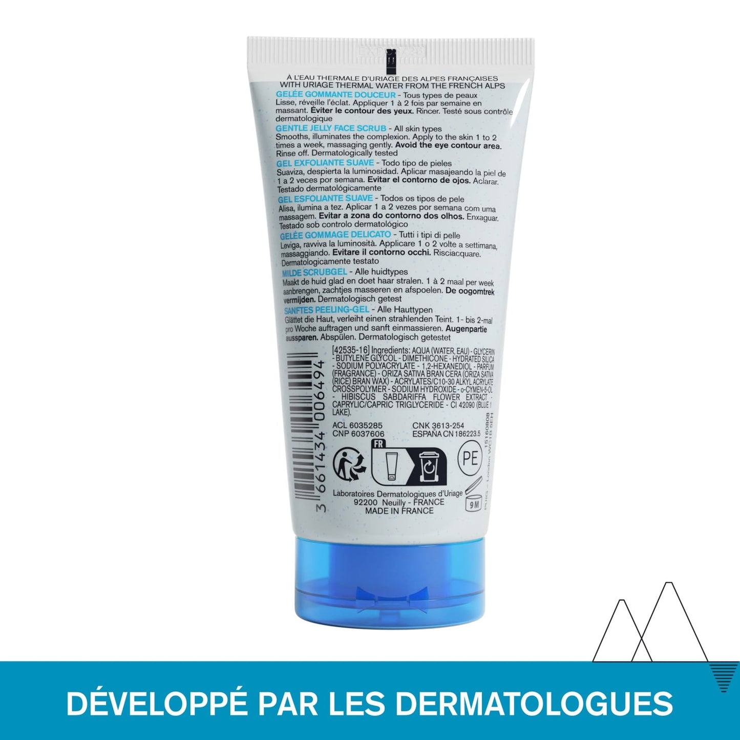 Gelée Visage Peau Normale à Sèche Exfoliant Doux URIAGE 