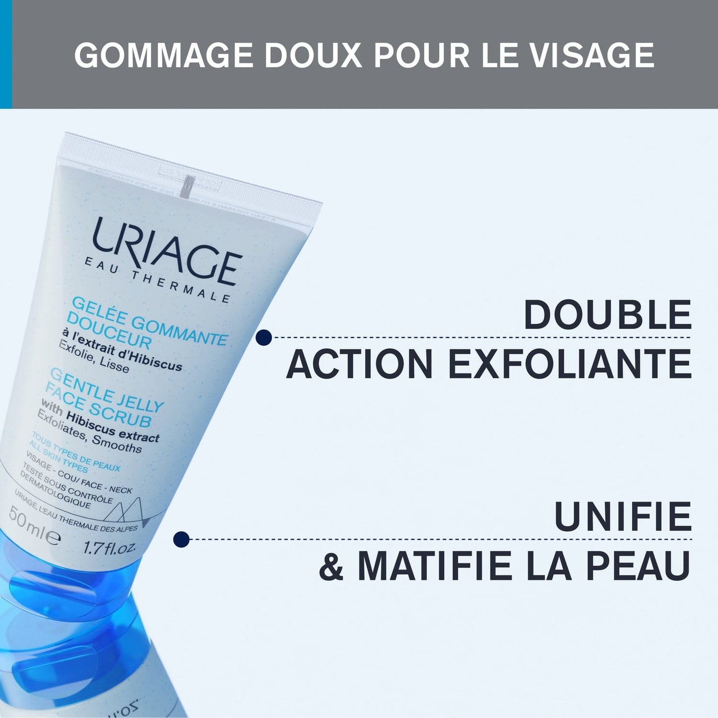 Gelée Visage Peau Normale à Sèche Exfoliant Doux URIAGE 