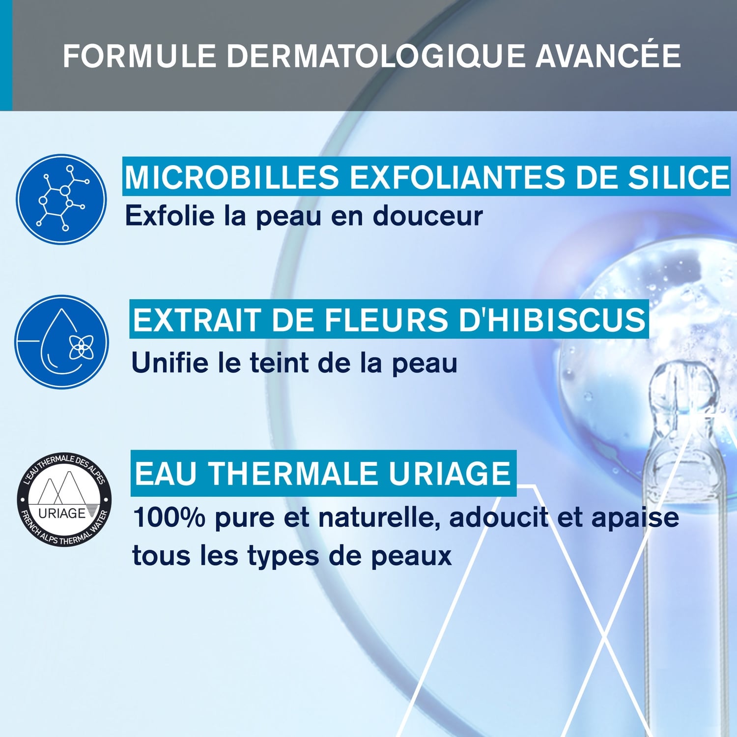 Gelée Visage Peau Normale à Sèche Exfoliant Doux URIAGE 